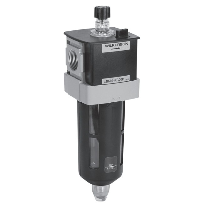 Wilkerson L28 EconOmist Series Modular Lubricator, Port Sizes 3/8, 1/2, 3/4; Flows to 150 SCFM